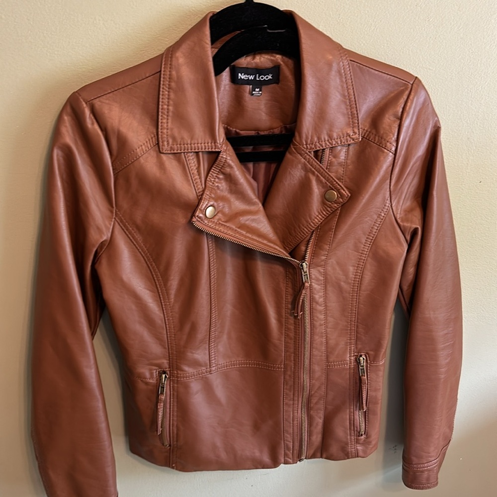 Brown, fake leather jacket